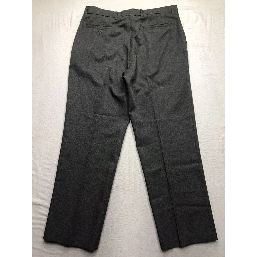 Vintage 80s LEVIS Action Slacks Pant Men 36x30 Gray Polyester Retro Disco Dacron